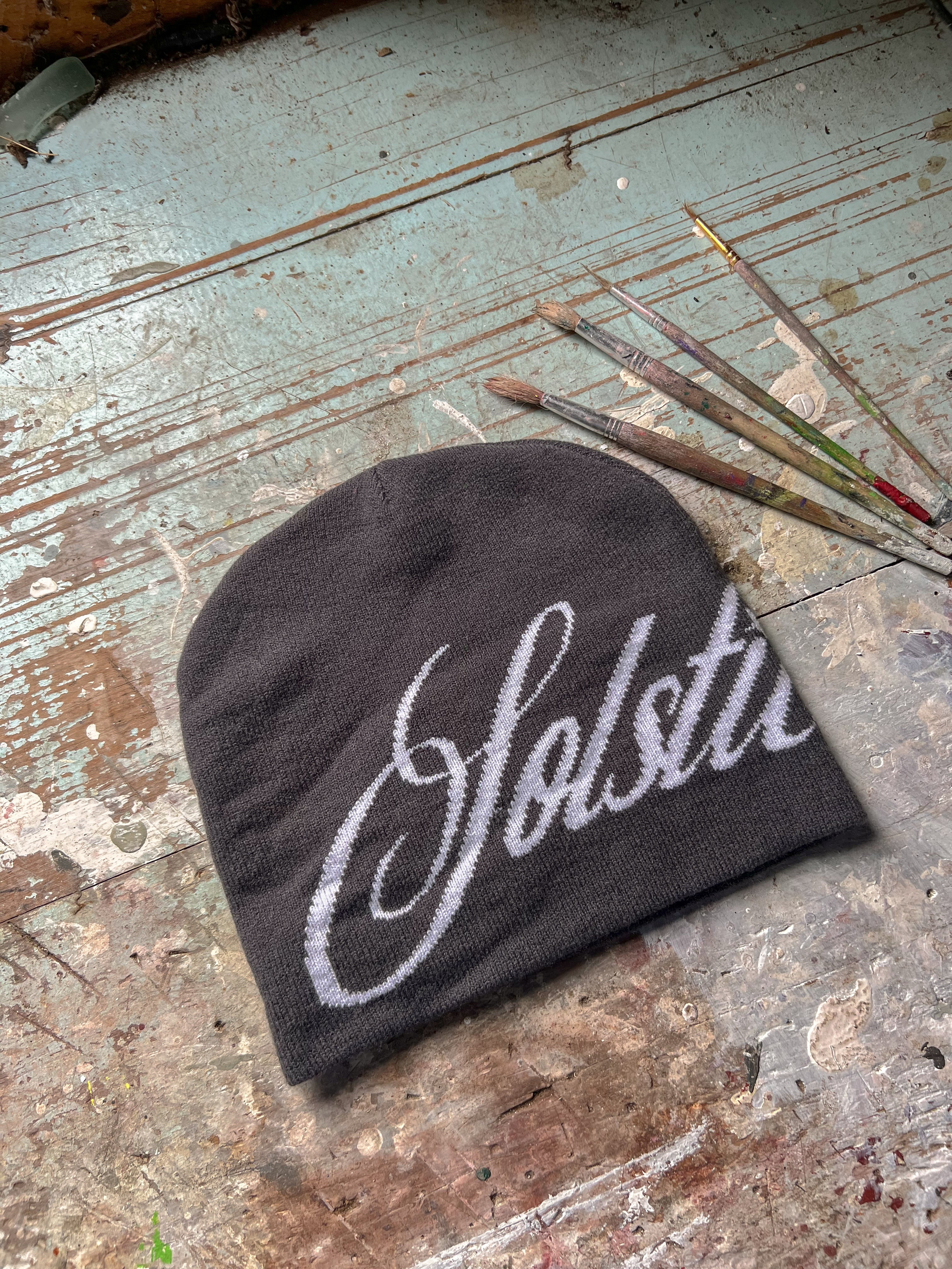 Solstice Script Beanie in Grey - Solstice Clothing