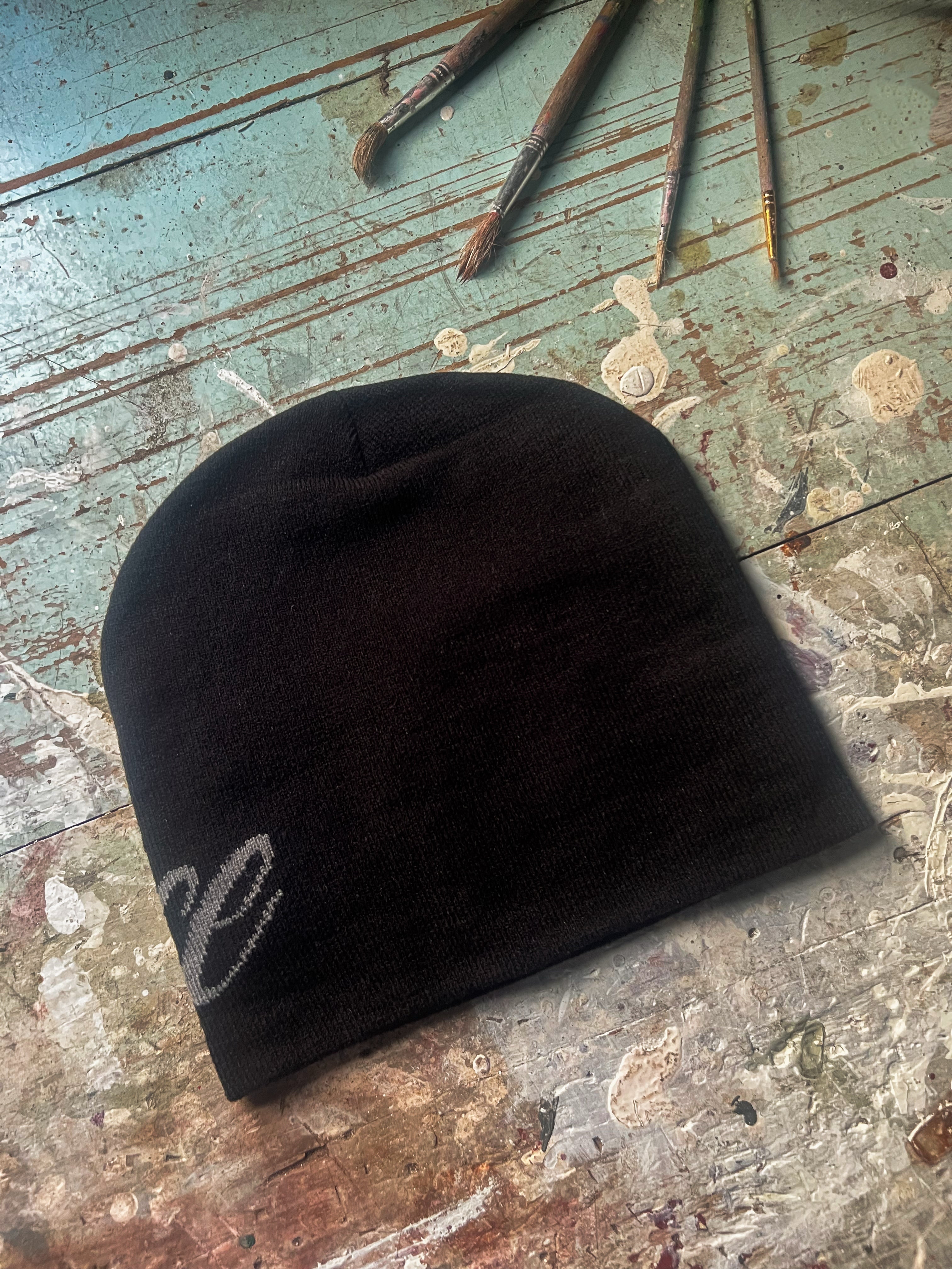 Solstice Script Beanie in Black - Solstice Clothing