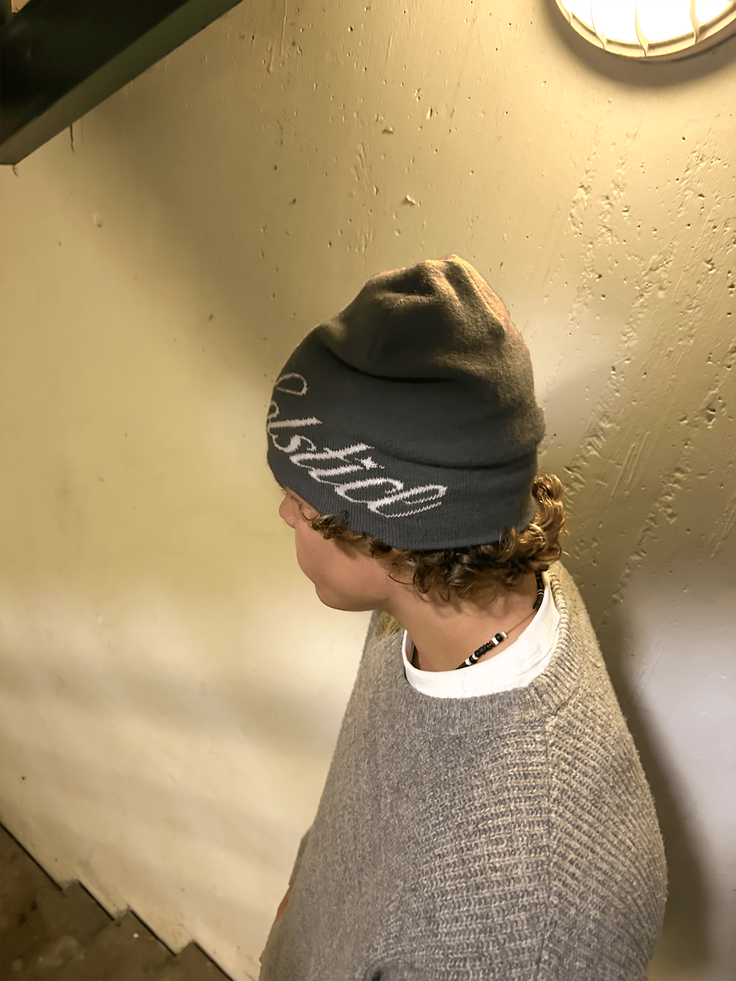 Solstice Script Beanie in Grey - Solstice Clothing