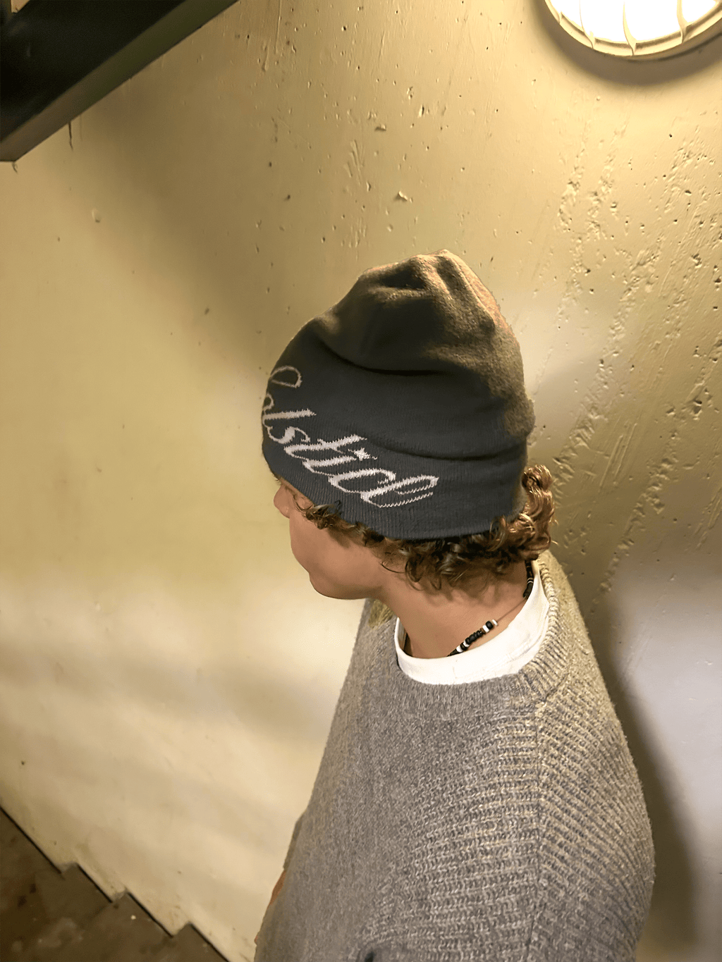 Solstice Script Beanie in Grey - Solstice Clothing